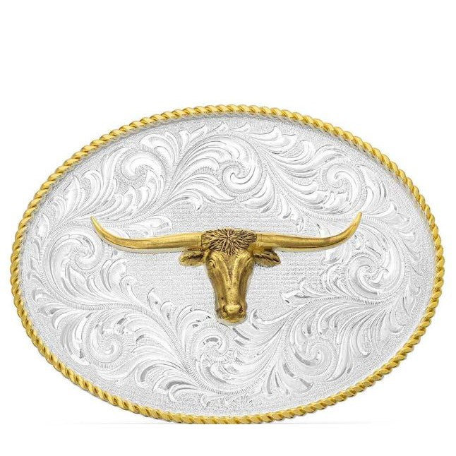 Montana Silversmiths Two Tone Buckle with Longhorn