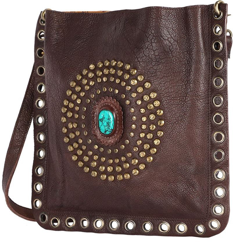 American Darling Crossbody Genuine Western Leather Bag- Dark