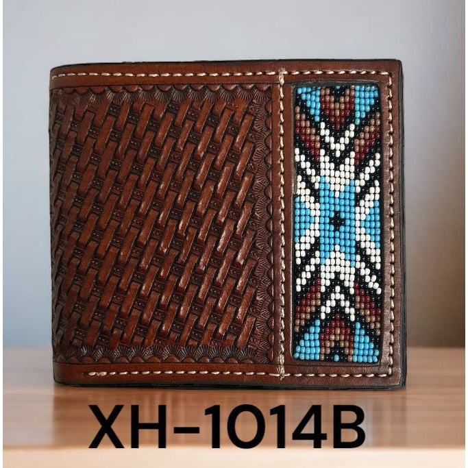 Twisted X Basketweave Triifold Beaded Southwest Edge Rodeo Wallet -