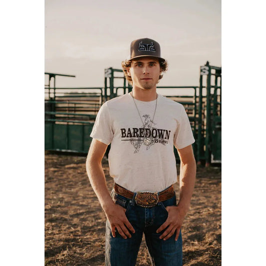 Baredown Brand Bronc Short Sleeve Tee Shirt- Natural