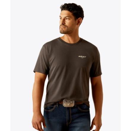 Ariat Men's Short Sleeve Mexidigi Distressed Tee Shirt- Charcoal Heather