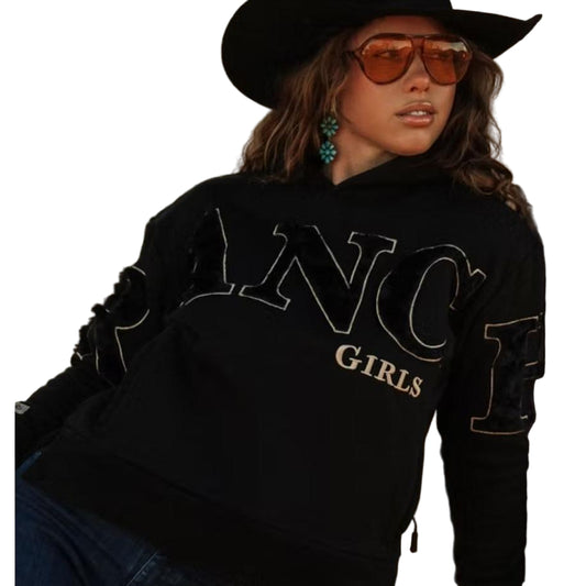 RG Hooded  Ruthie  Long Sleeve Sweatshirt- Black