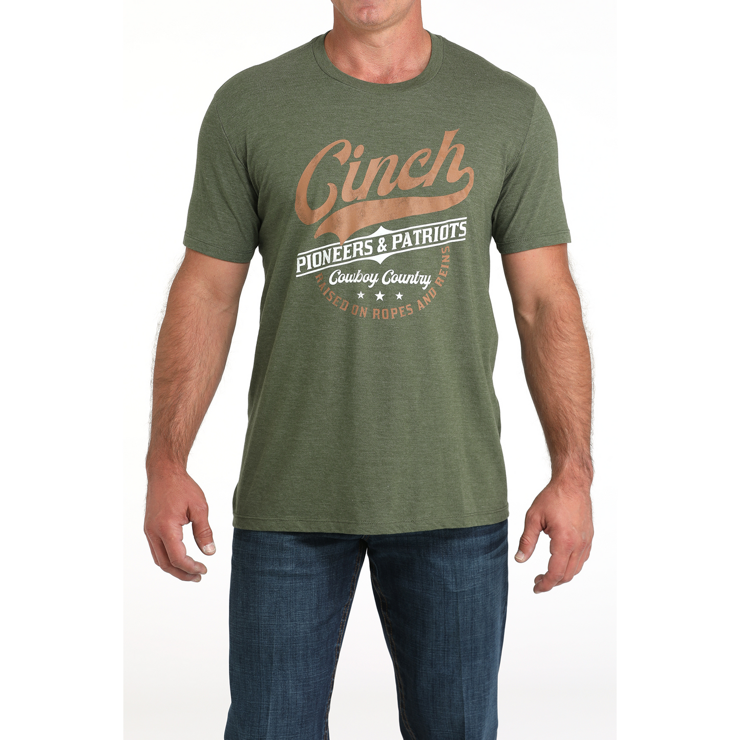 Cinch Men's Short Sleeve Tee Shirt- Olive