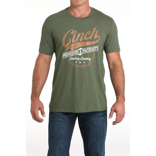 Cinch Men's Short Sleeve Tee Shirt- Olive
