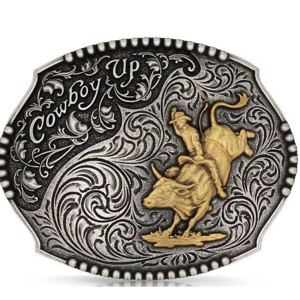 Montana Silversmiths Cowboy Up Bullrider Buckle