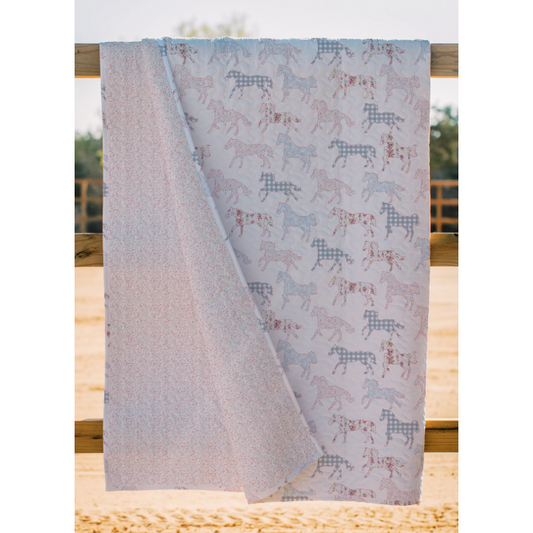 Ida Mae Patchwork Gallop White Quilt- Twin