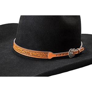 Twister Floral Embossed Hat Band- Tan