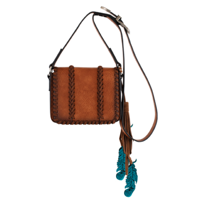 Justin Women's Small Square Crossbody with Braids- Tan