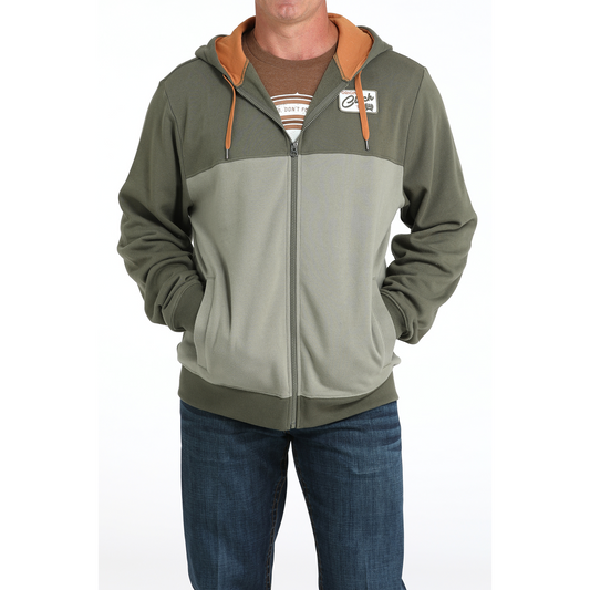 Cinch Men's Long Sleeve Hoodie- Olive