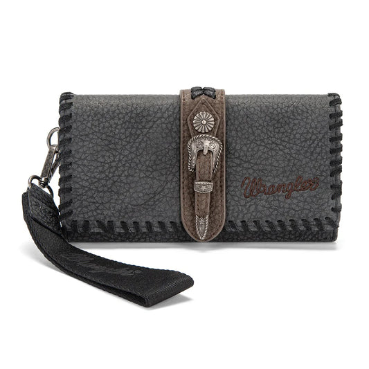 Wrangler Western Buckle RFID Wallet - Black