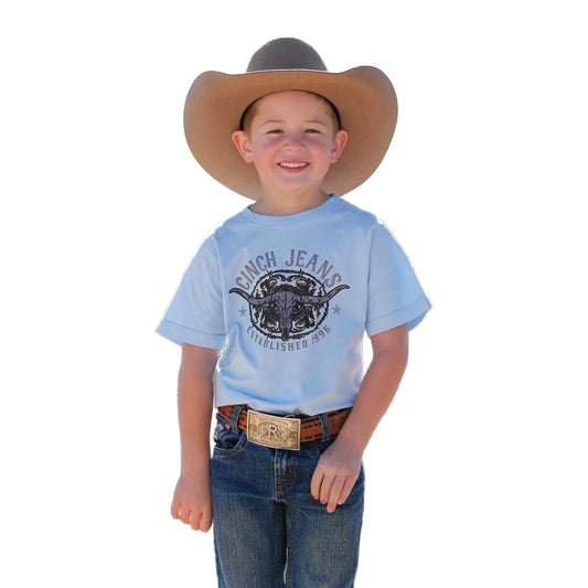 Cinch Boys Short Sleeve Tee Shirt - Light Blue