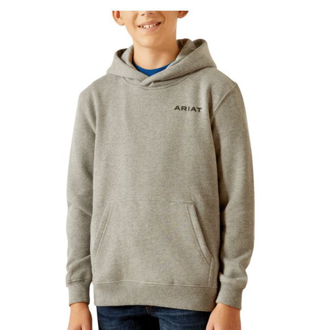 Ariat Boy's Hex Hoodie- Heather Grey