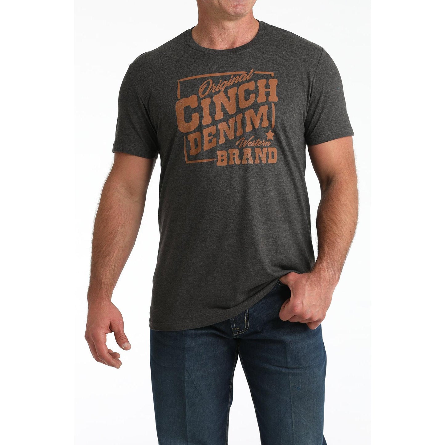 Cinch Men's Short Sleeve Graphic Tee Shirt-Charcoal