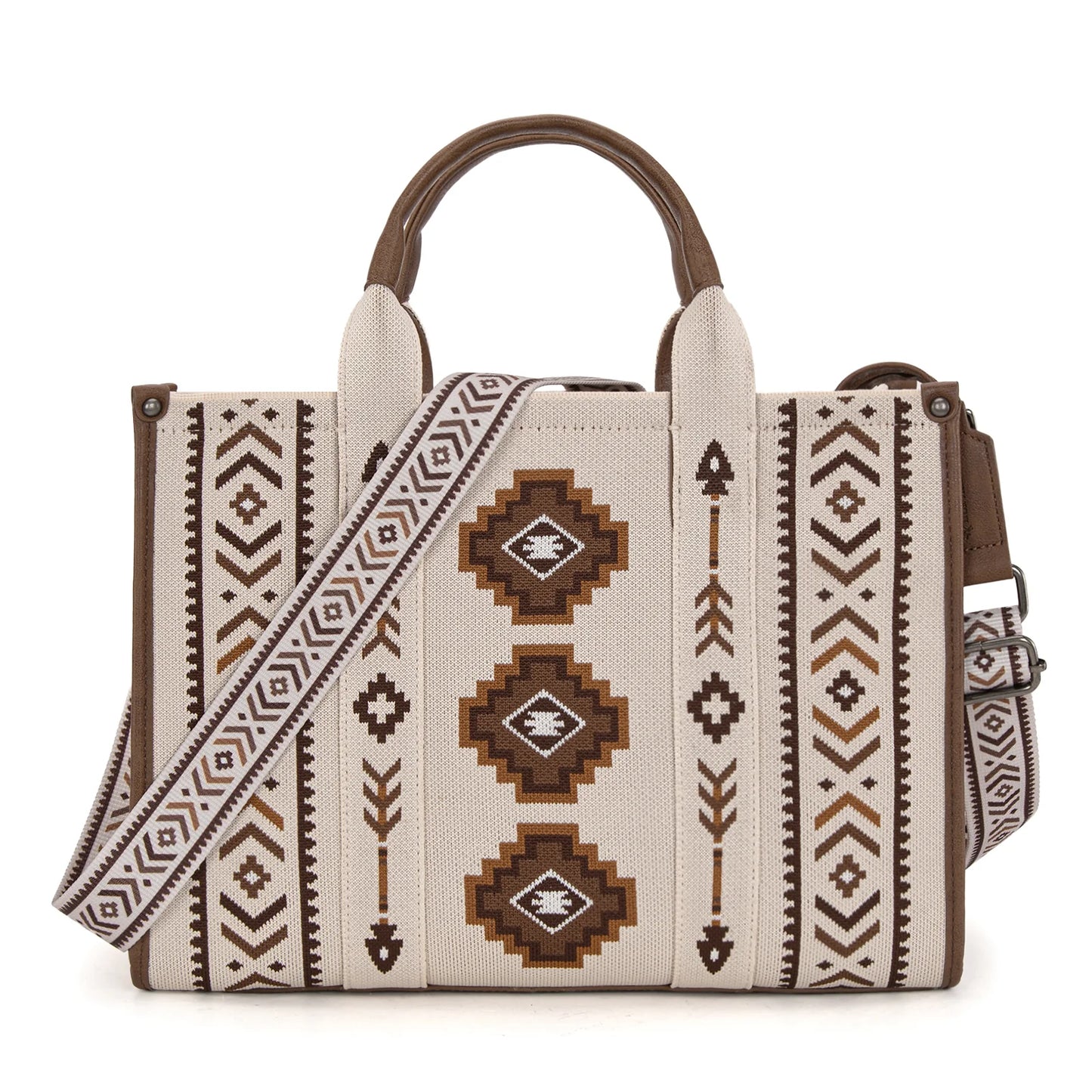Montana West Aztec Retro Arrows Dual Sided Print Large Tote/Crossbody Bag- Mutiple Colors
