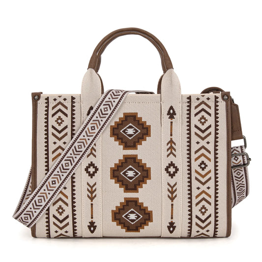 Montana West Aztec Retro Arrows Dual Sided Print Large Tote/Crossbody Bag- Mutiple Colors