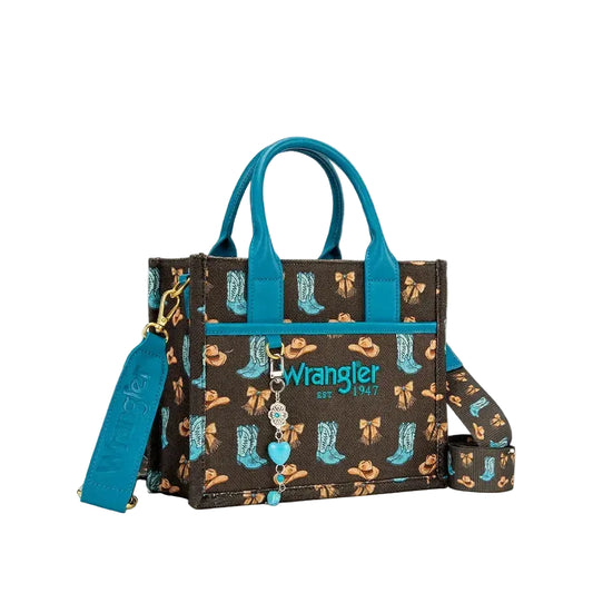 Wrangler Rodeo Icons Canvas Tote - Coffee