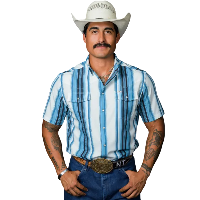 Ferrell Brand Men's Short Sleeve The Harrison Shirt - Blue