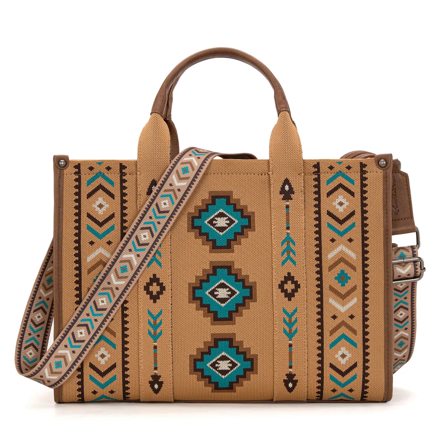 Montana West Aztec Retro Arrows Dual Sided Print Large Tote/Crossbody Bag- Mutiple Colors