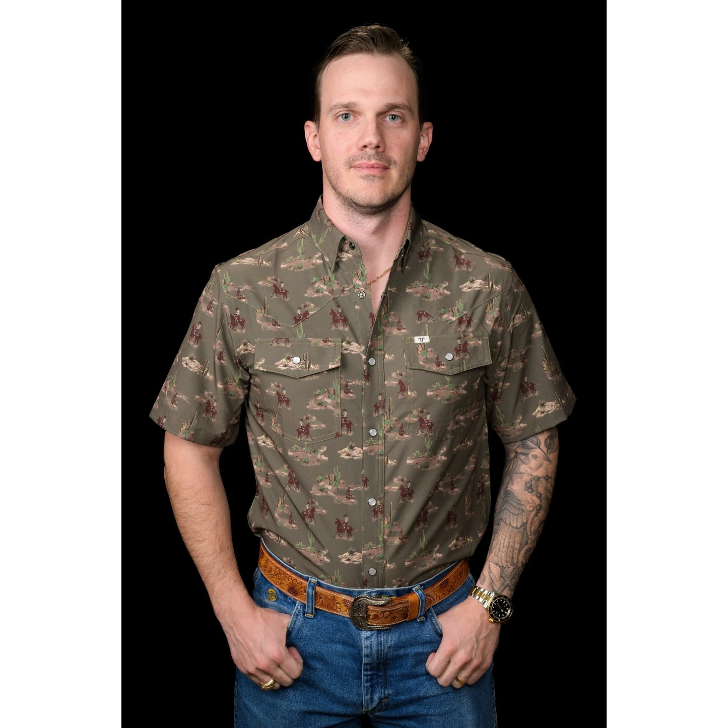Ferrell Brand Men's The Colt Short Sleeve Snap Shirt-