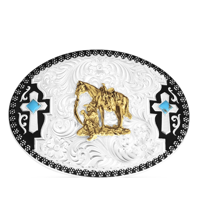 Montana Silversmiths Undeniable Faith Buckle with Praying Cowboy
