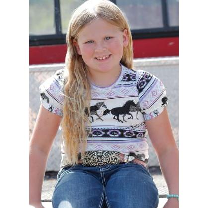 Cinch Girl's Short Sleeve Tee Shirt-White