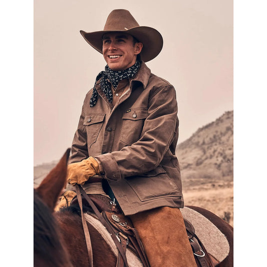 Wrangler Men's Lined Canvas Barn Coat- Morel