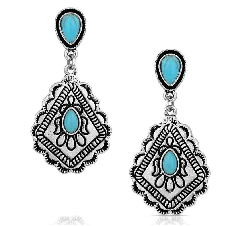 Montana Silversmiths Say No More Turquoise Dangle Earrings