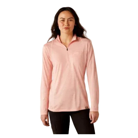 Womens Rebar Evolution 1/2 Zip Tee Shirt - Powder Quartz - Irvine Tack &amp; Western Wear