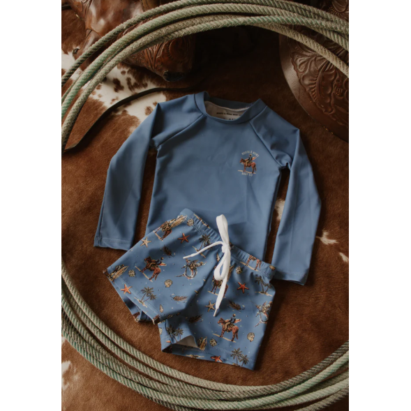 Boots &amp; Bows Coastal Cowboy 2 Piece Baby Swimsuit