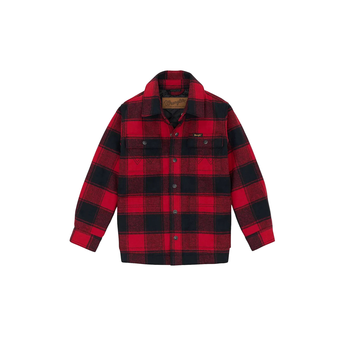 Wrangler Boy's Quilt Lined Long Sleeve Flannel Shirt Jacket - Red Buffalo - Irvine Tack & Western Wear