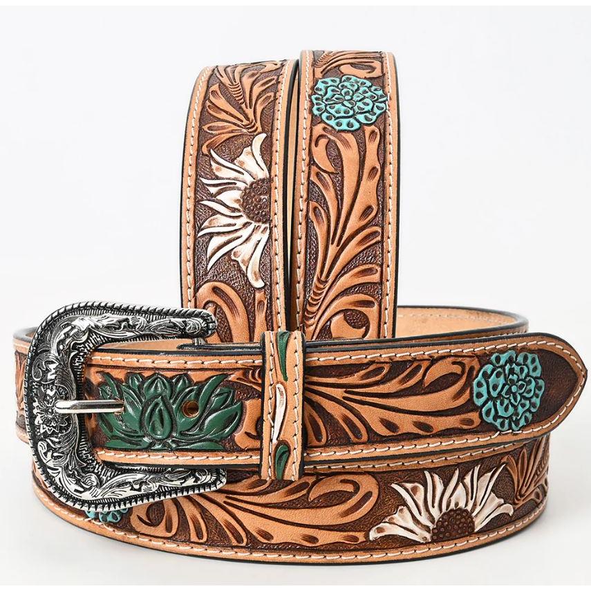 American Darling Unisex Tooled Leather Belt