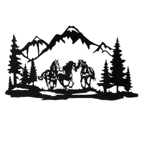 Tough 1 Galloping Horses Mountain Scene Wall Art