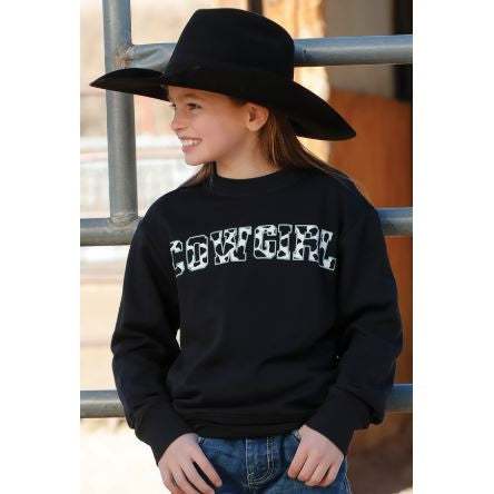 Cinch Girl's Long Sleeve Sweatshirt- Black