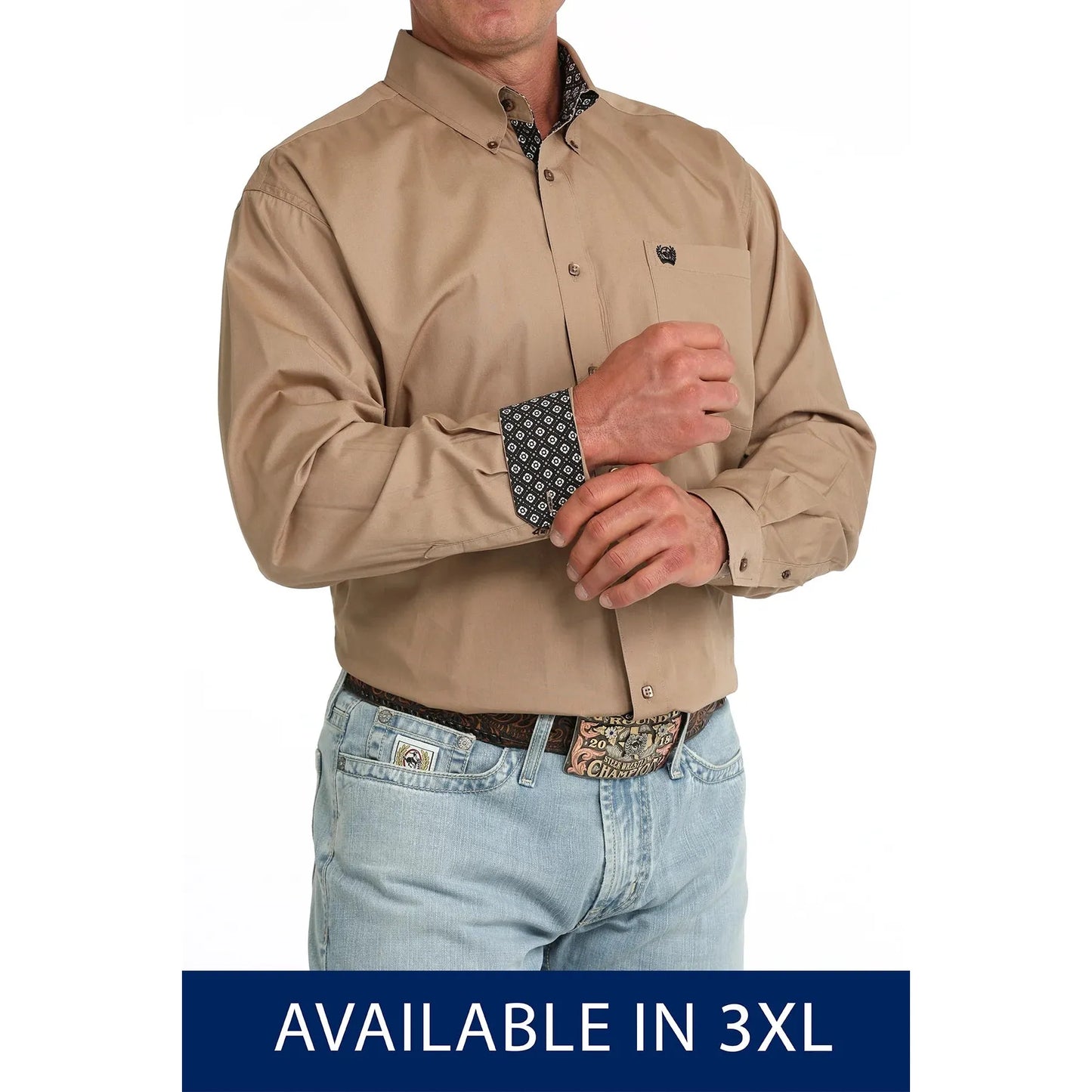 Cinch Men's Long Sleeve Shirt - Khaki