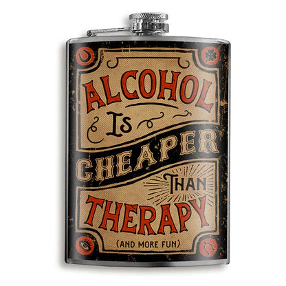 Lucky Jack Cheaper Than Therapy Flask- 8 oz