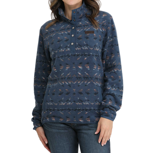 Cinch Women's Polar Fleece Sweater- Blue