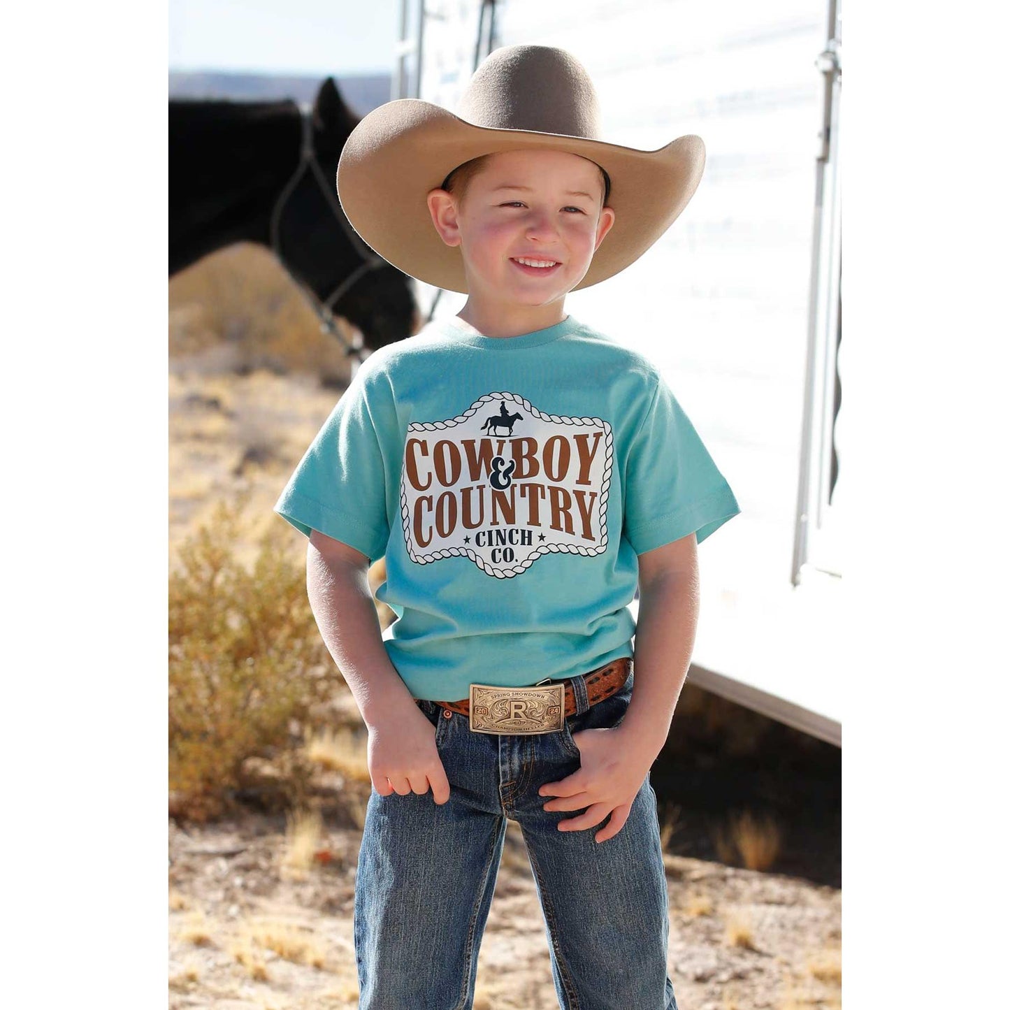 Cinch Boys Short Sleeve Tee Shirt - Blue