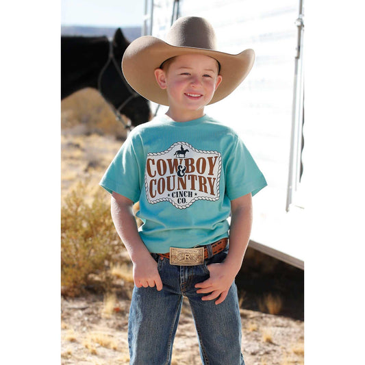 Cinch Boys Short Sleeve Tee Shirt - Blue