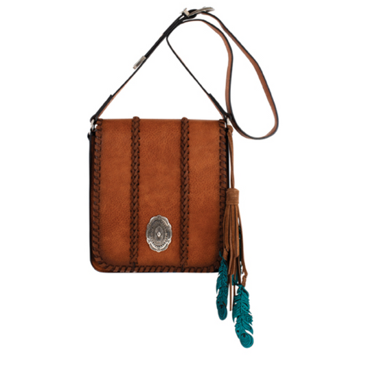 Justin Women's Square Crossbody with Braids- Tan