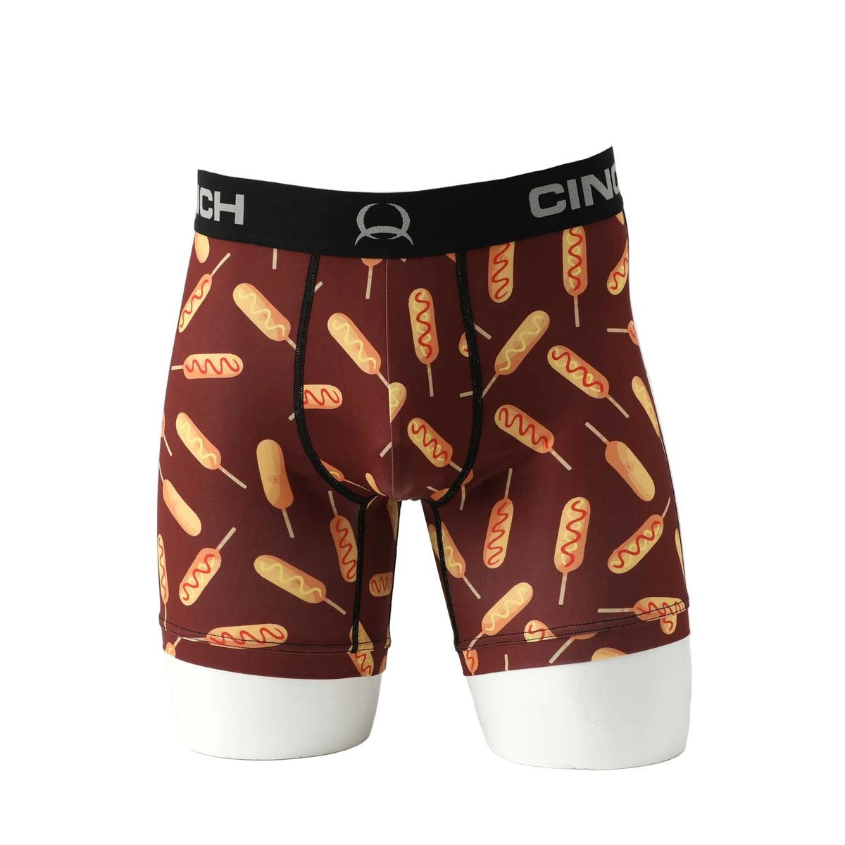 Cinch Mens 6" Corn Dog Boxer Brief- Burgundy - Irvine Tack & Western Wear