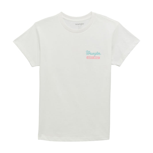 Wrangler Women's Short Sleeve Retro Tee Shirt- Bright White