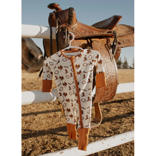 Boots & Bows  Infants Tack Room Sleepwear - Cream