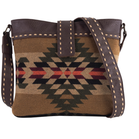 Justin Women's Aztec Crossbody Bag with Buckstitch- Multi