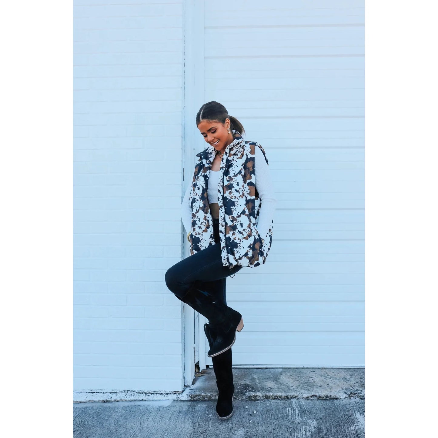 Front Porch Women's Brown Cowhide Vest