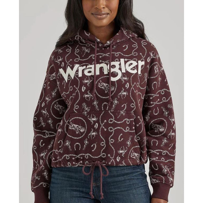 Wrangler Women's HO24 Cinch Print Hoodie - Fudge