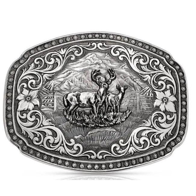 Montana Silversmiths Nature Valor Buckle with Buck and Doe