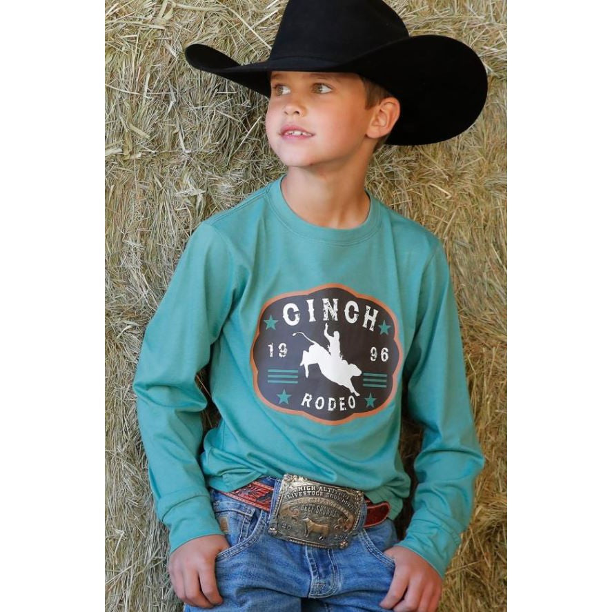 Cinch Boy's Graphic Long Sleeve Shirt - Green