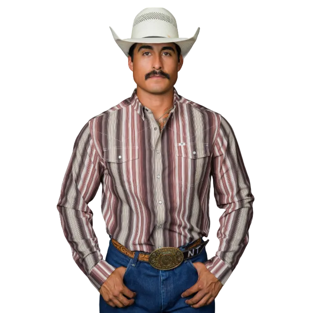 Ferrell Brand Men's The Harrison Long Sleeve Shirt- Brown - Irvine Tack & Western Wear