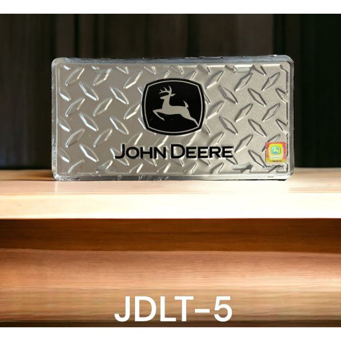 John Deere License Plate - Silver