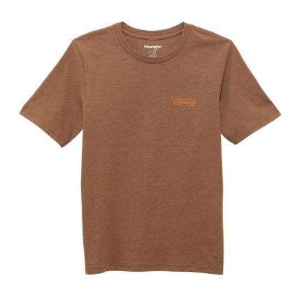Wrangler Boy's Short Sleeve Wrangler Jeans Tee Shirt- Cacao Nibs Heather
